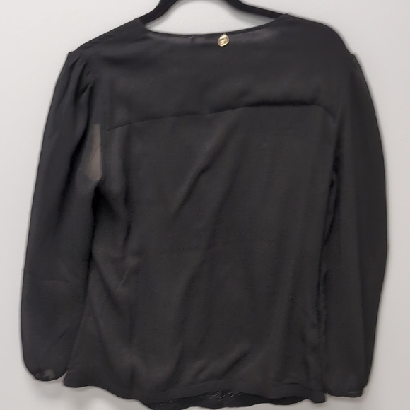 Amita Naithani Black and Gold Hand Beaded 3/4 Sleeve Blouse - Picture 4 of 5